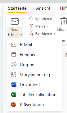 Screenshot Outlook "neue E-Mail" Feld