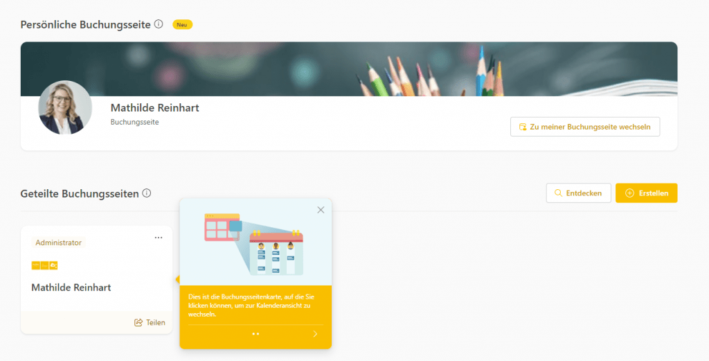 Screenshot neues Outlook Bookings Seite