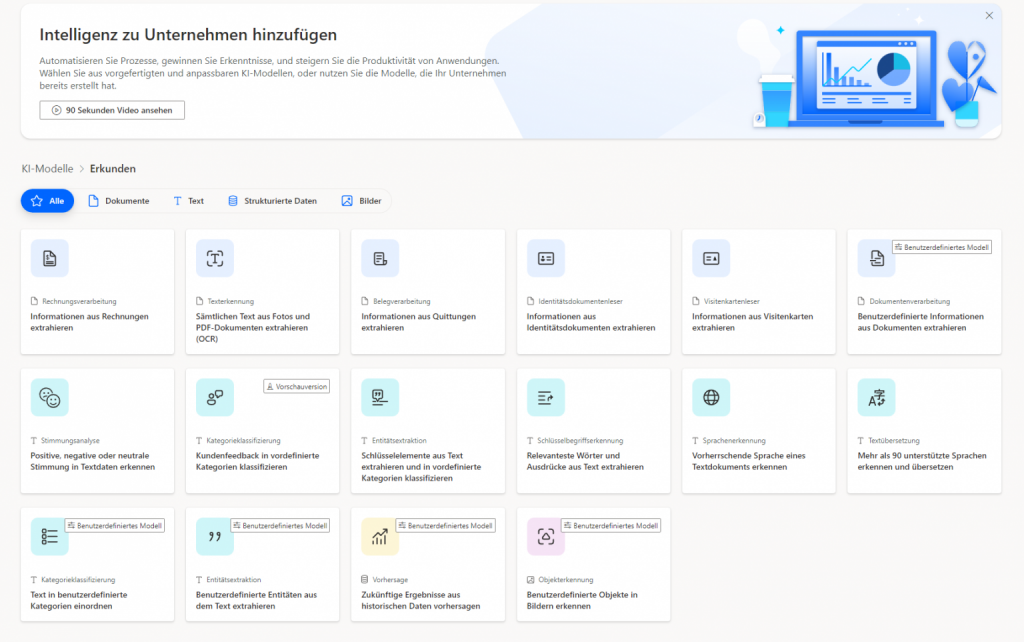 AI-Builder Startseite