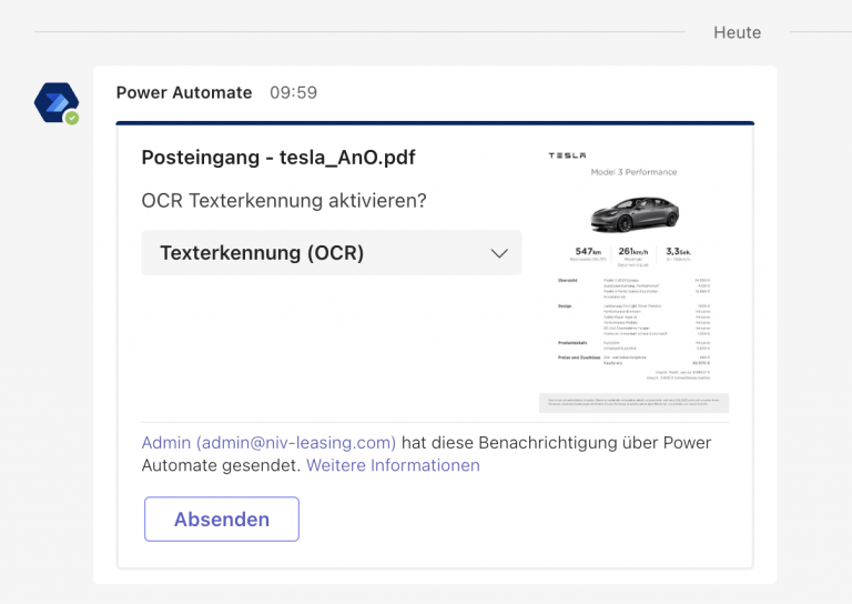 Adaptive Card Designer Beispiel 3