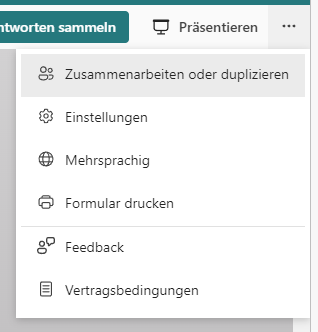 Screenshot Forms Nächste Schritte