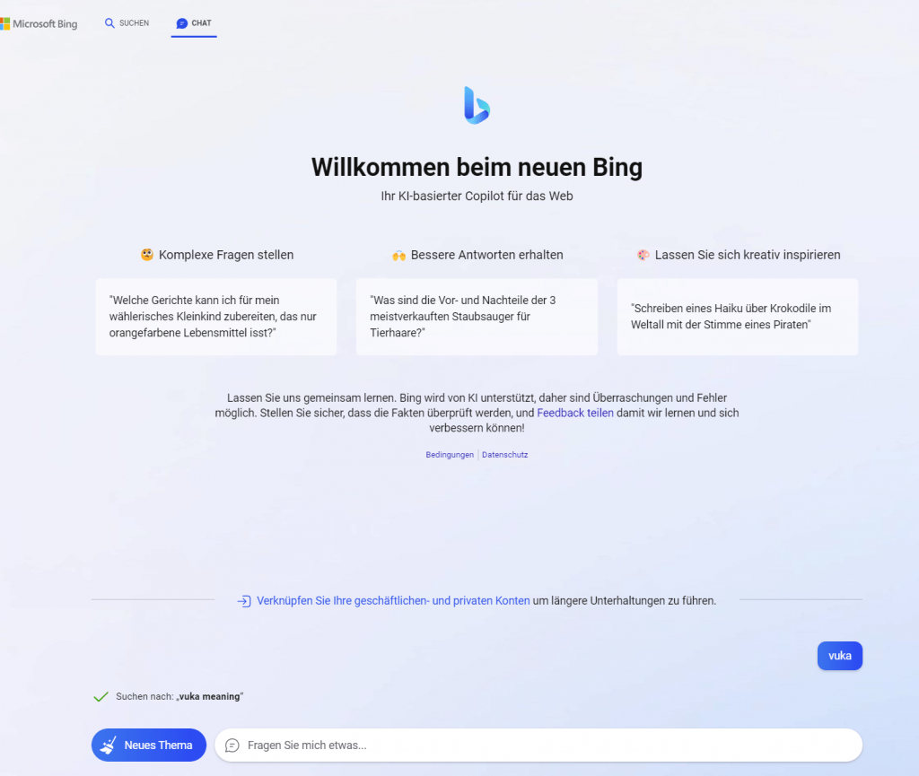 Screenshot Bing Suche Chat Bereich