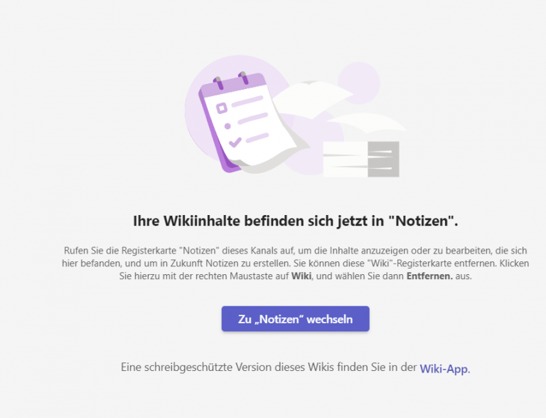 Wiki in Teams geht