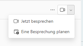 Screenshot Kanalbesprechung planen