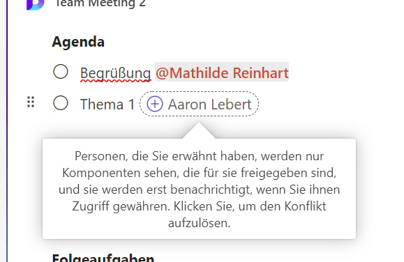 Screenshot Person zuweisen