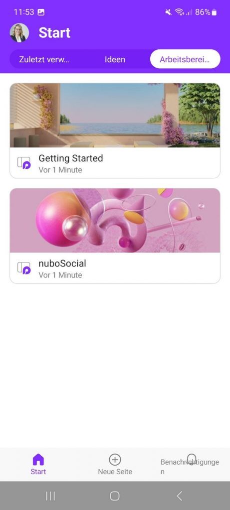 Loop App Ansicht Mobiltelefon