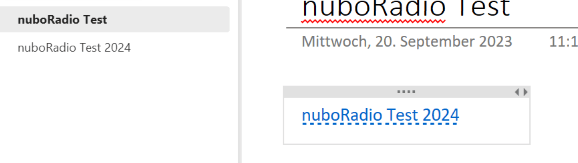 Screenshot neuer Hyperlink in OneNote erstellt inkl. neuer Seite