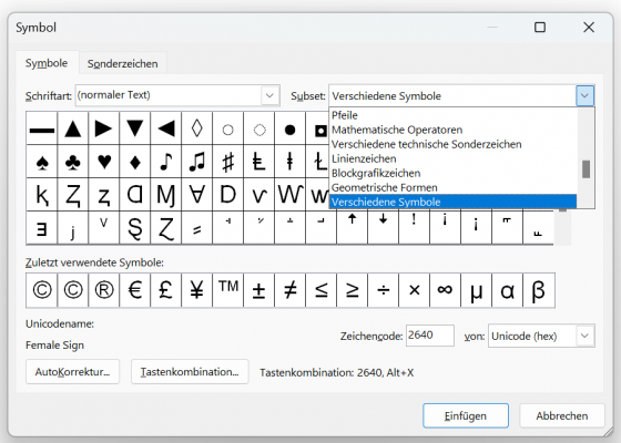 Screenshot Symbole in Word einfügen