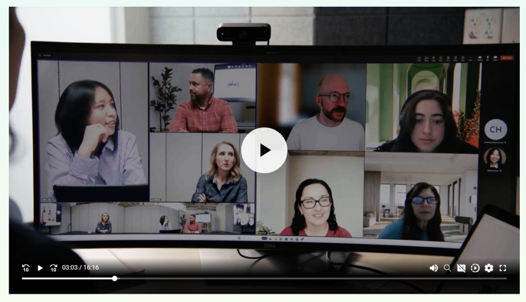 Screenshot Teams Meeting mit Ki unterstützten Geräten