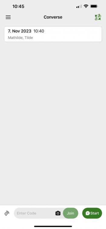 Microsoft Translater App Unterhaltung