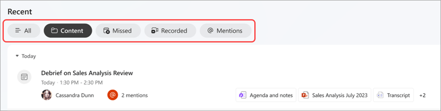 Teams App - Meet Recent