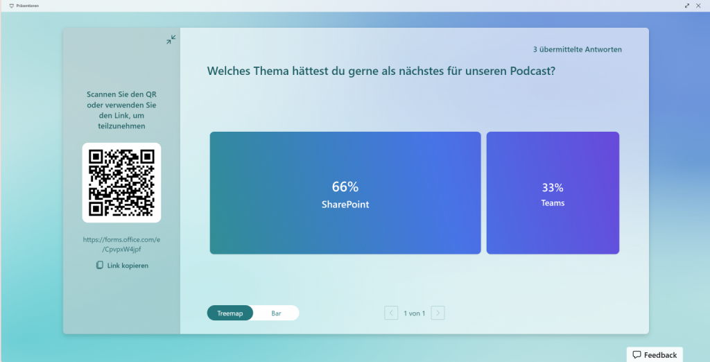 Screenshot Forms Präsentationsmodus