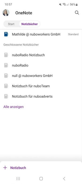 Screenshot OneNote App Android