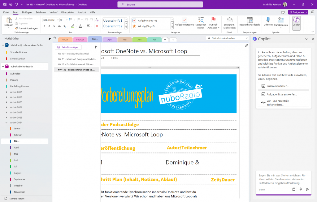 Screenshot OneNote Desktop App