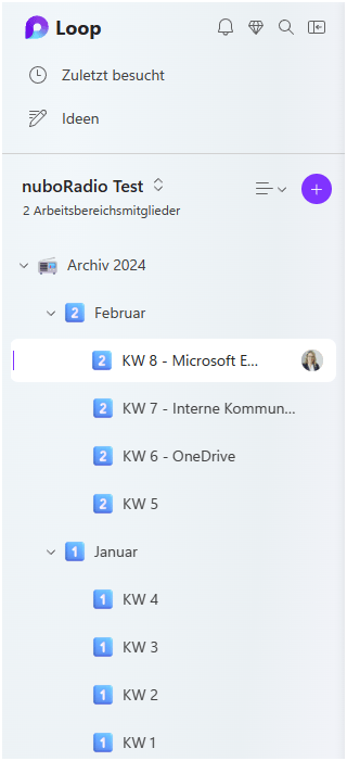 Screenshot Startseite Loop
