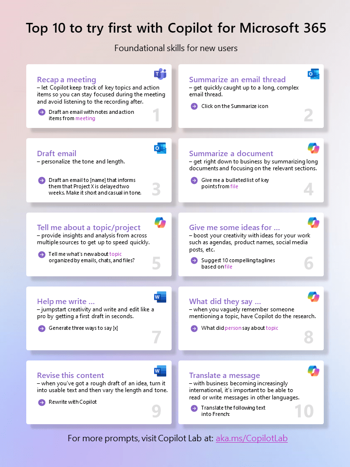 UE_Top10toTryHandout_CopilotforMicrosoft365
