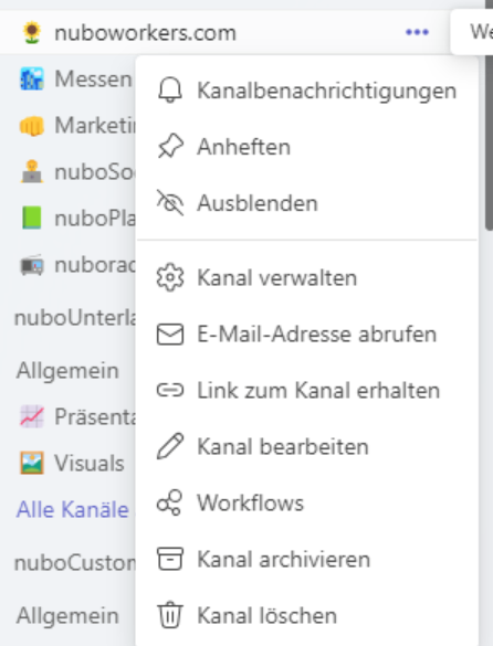 Screenshot Kanal archivieren in Teams