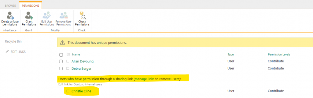 Berechtigungen in SharePoint