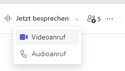 Screenshot Teams Gruppenchat "Jetzt besprechen"