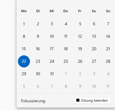 
Screenshot Fokuszeit Windows
