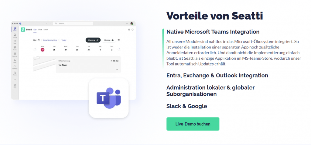 Screenshot Seatti Integration in Microsoft Teams