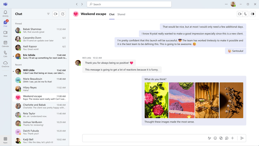 Microsoft Teams Chat - Bilderanzeige