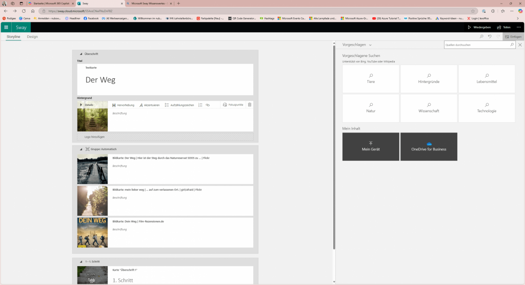 Screenshot Microsoft Sway