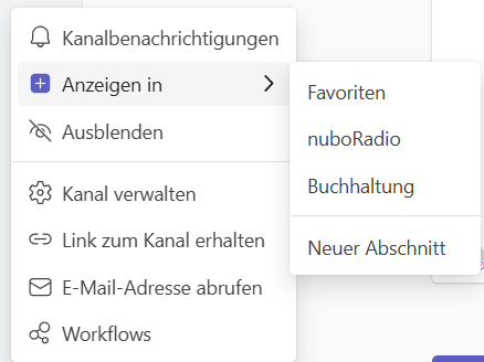 Screenshot neuen Abschnitt bestücken