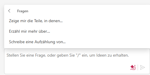 Screenshot Stream Copilot Fragen stellen