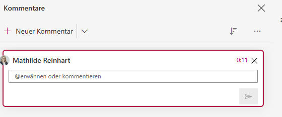 Screenshot MS Stream Kommentare