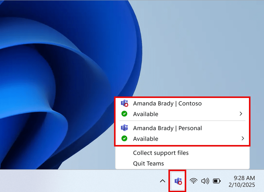 Screenshot Taskleiste Teams Windows 1