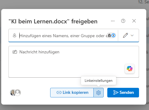 Screenshot Datei Teilen