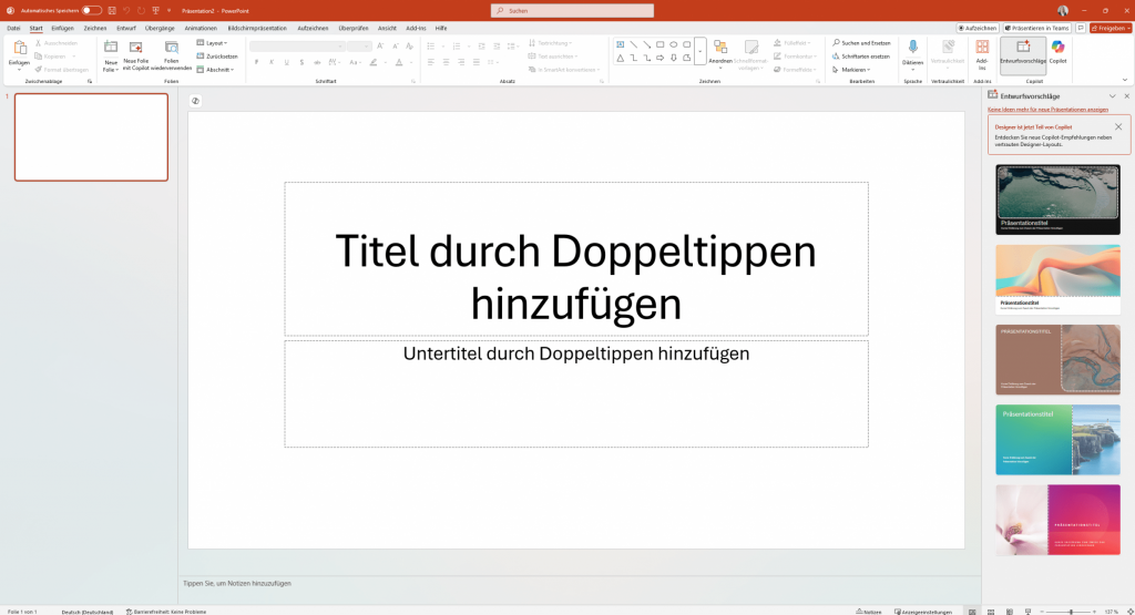 
Screenshot PowerPoint Desktop App