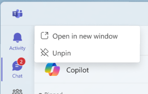 
Teams Apps im eigenen Fenster öffnen