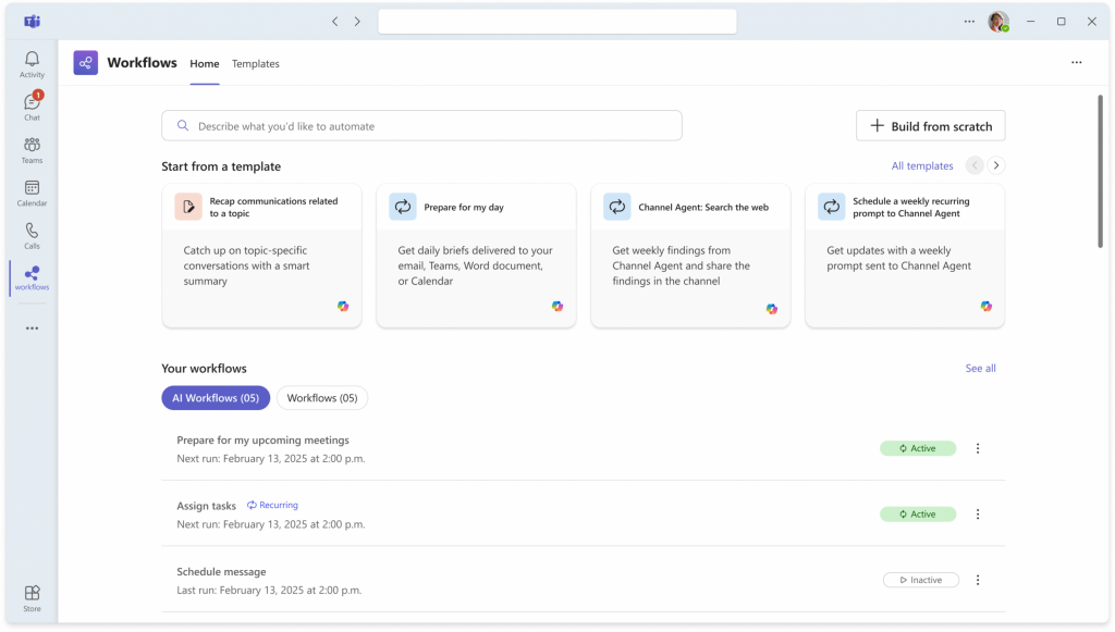 AI Workflows in Teams - Home
