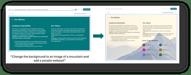 Seitenabschnitte mit Copilot in SharePoint Teil 1