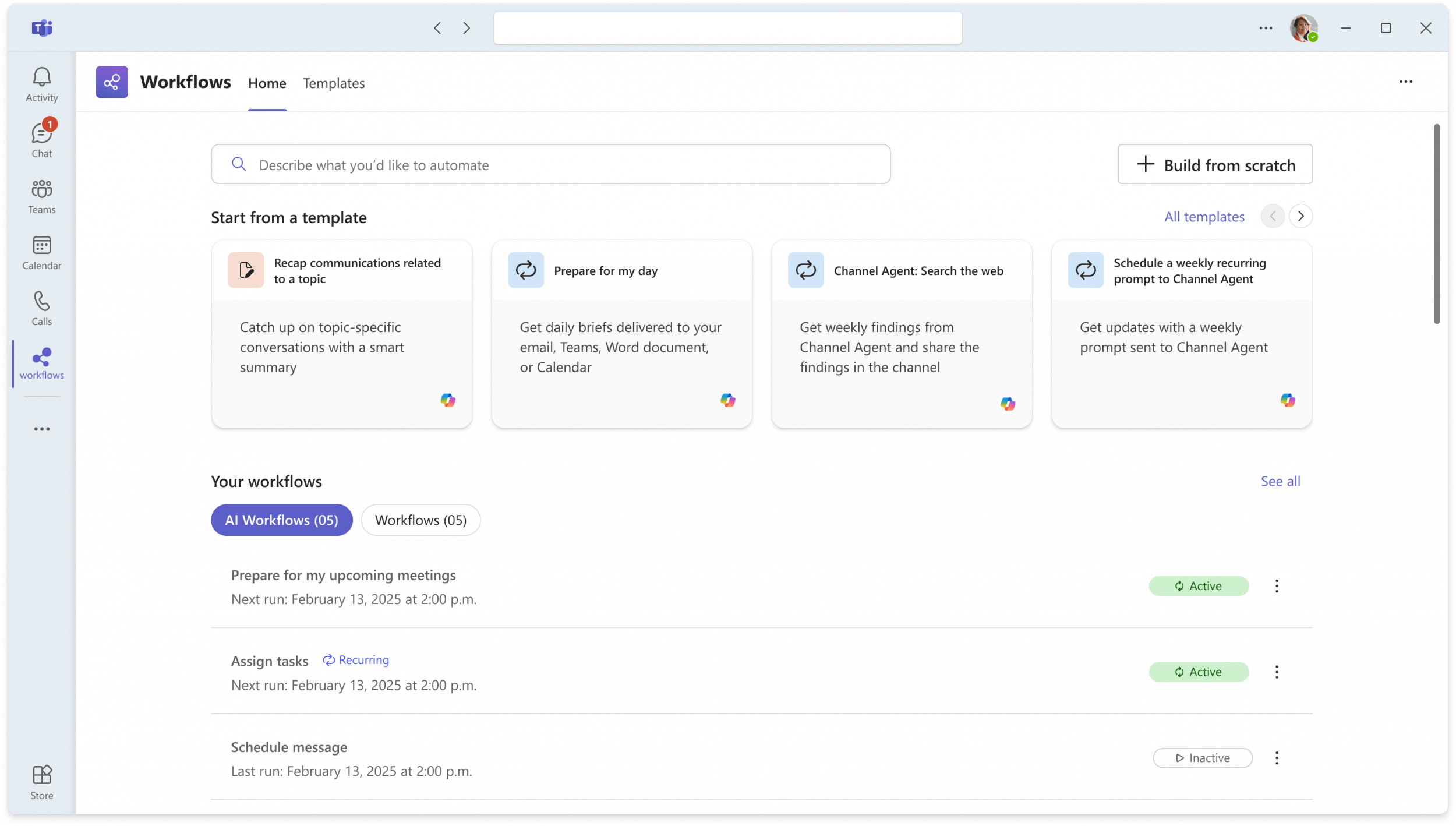 AI Workflows in Teams - Home