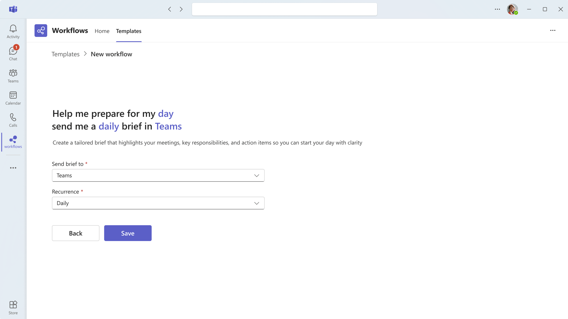 AI Workflows in Teams - Templates
