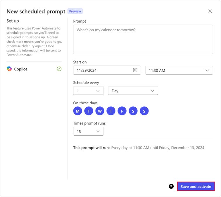 Copilot Prompt Shedule Part 2