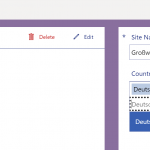 Screenshot: Edit Sites