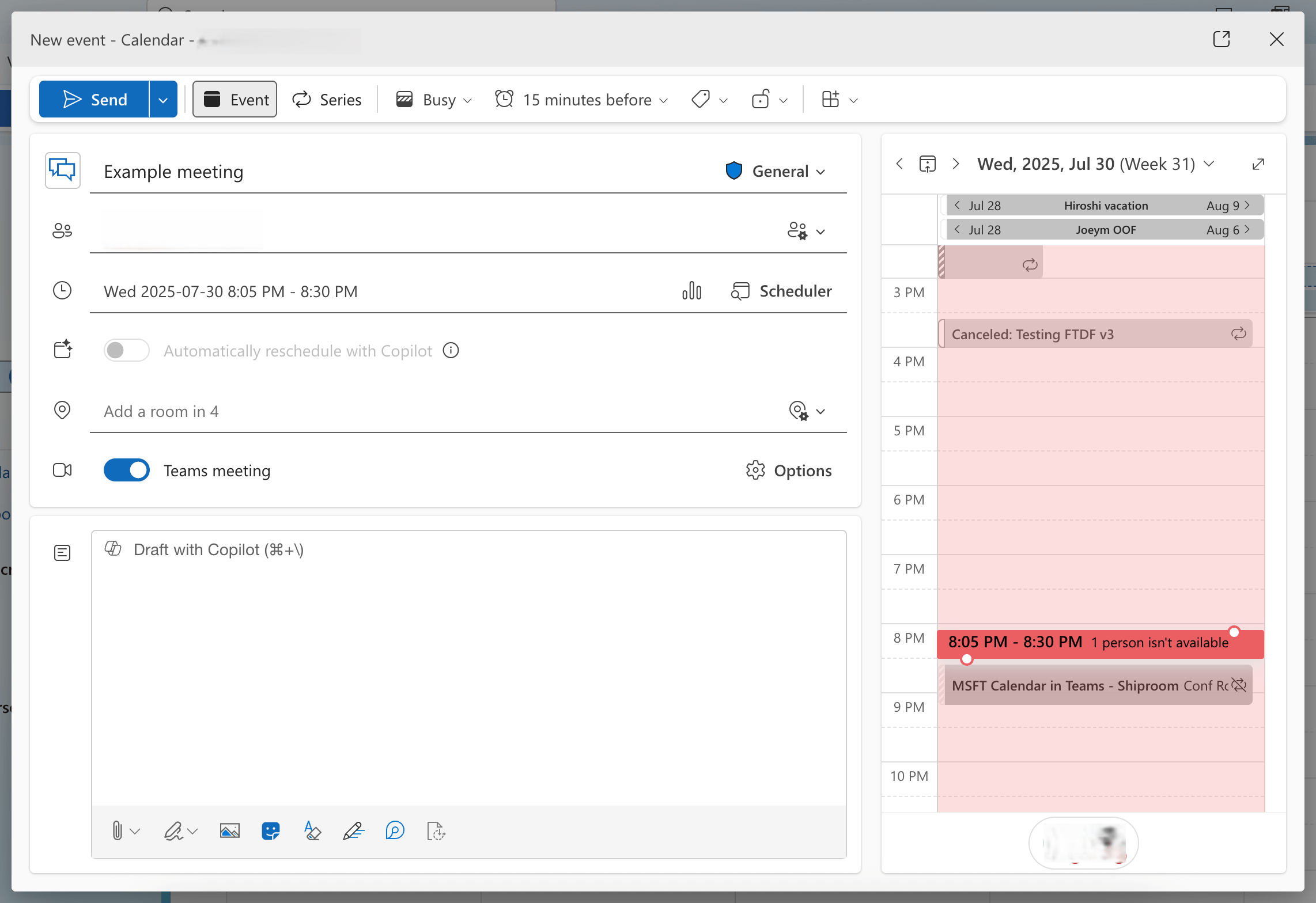 Event-Formular in Teams - neu