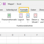 Screenshot Excel - Register Formeln