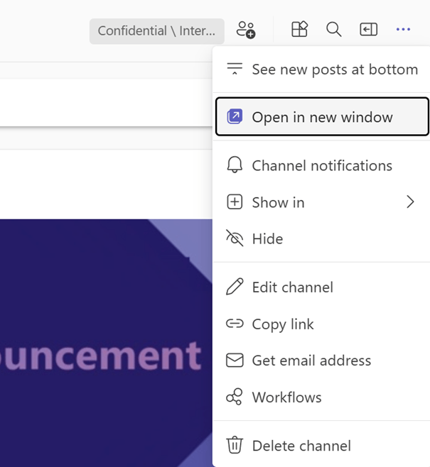 Kanal im separaten Fenster öffnen Teil 1