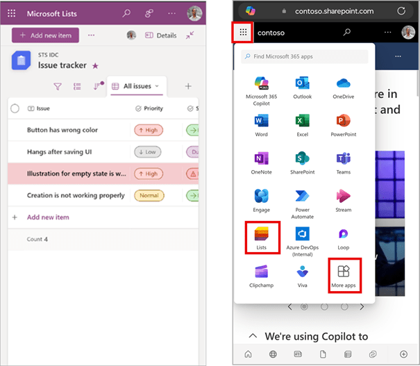 Microsoft Lists App Abbildung