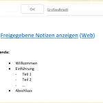 Screenshot Notizen über Outlook einfügen - Beispiel E-Mail an die Teilnehmer mit Notizbuch Link