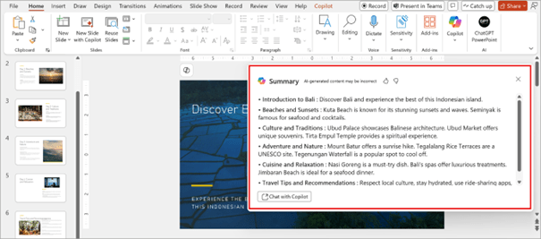 PowerPoint automatische Zusammenfassung mit Copilot Part 1