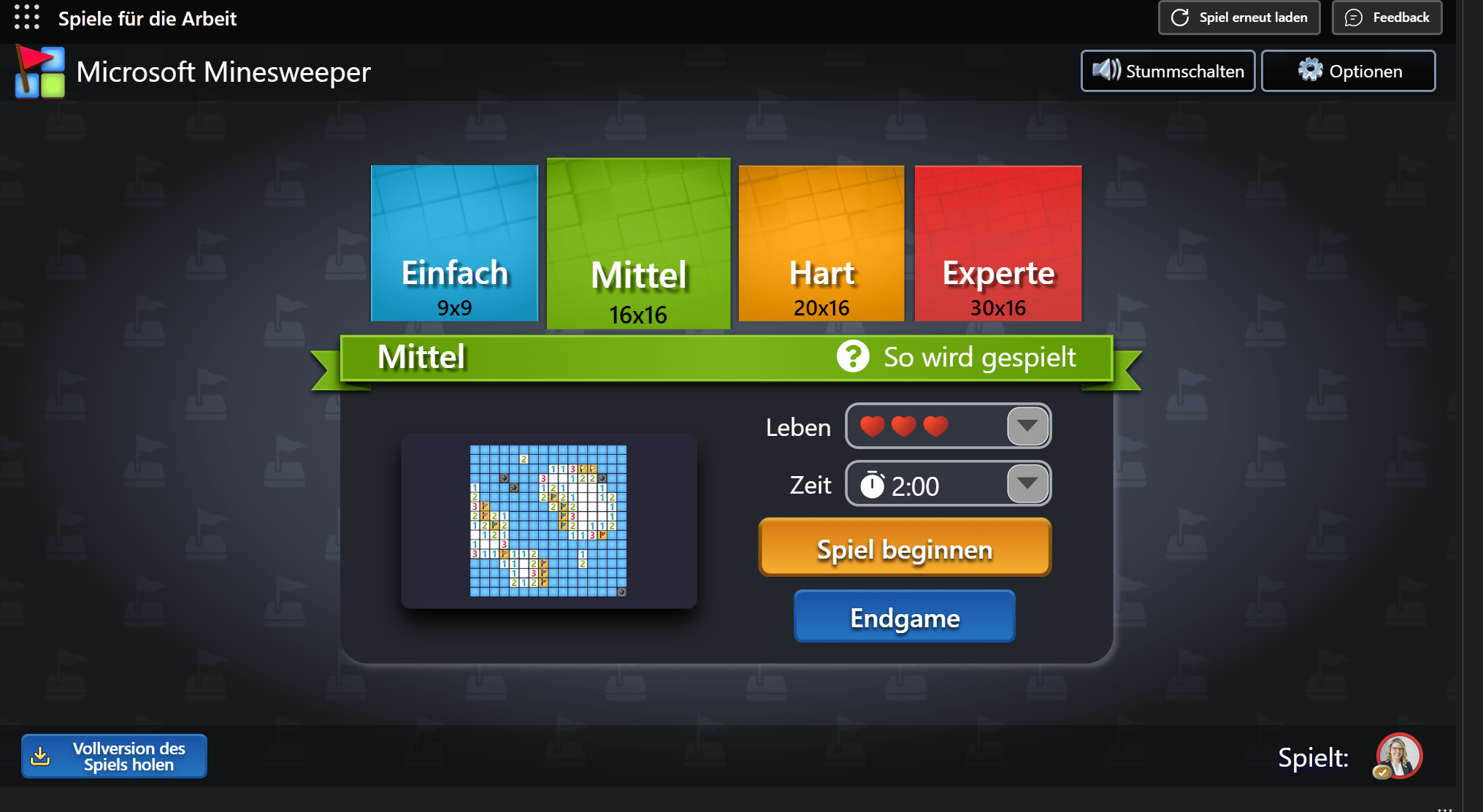Screenshot Teams Spiele Minesweeper
