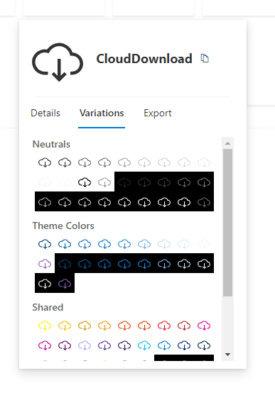 Screenshot SharePoint Icons