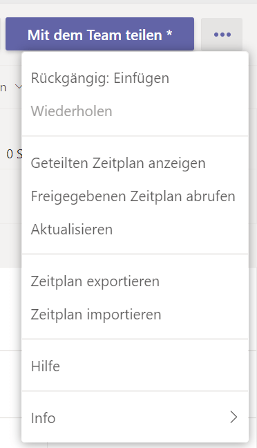 Screenshot Zeitplan exportieren
