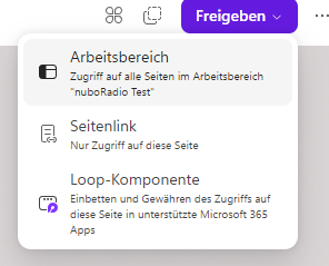 Screenshot Loop App freigeben Funktion